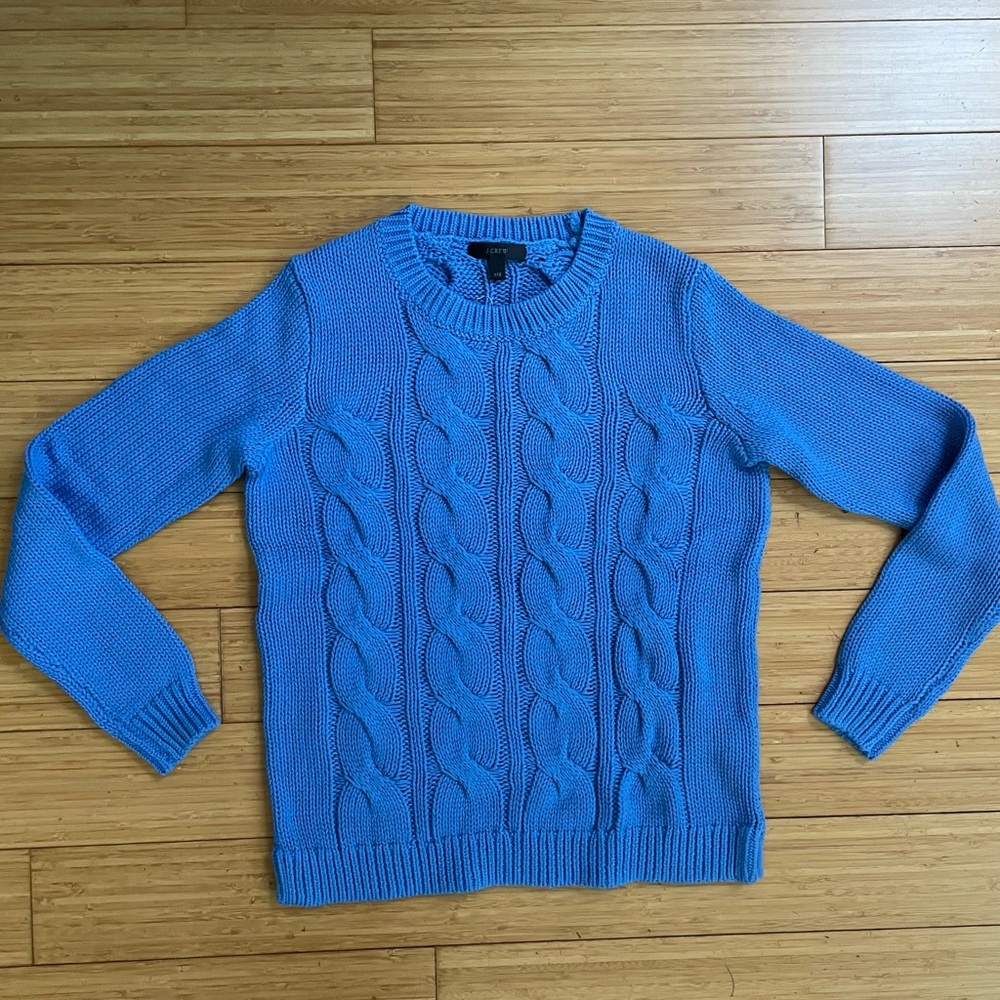 J.Crew Women’s Light Blue Cable Knit Sweater Size XXS